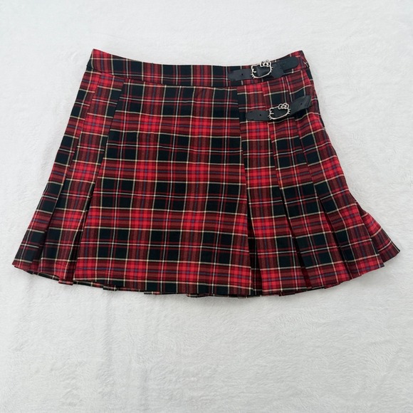 Forever 21 Dresses & Skirts - Hello Kitty x Forever 21 Plaid Pleated Mini Skirt Large Y2K Sanriocore Aesthetic